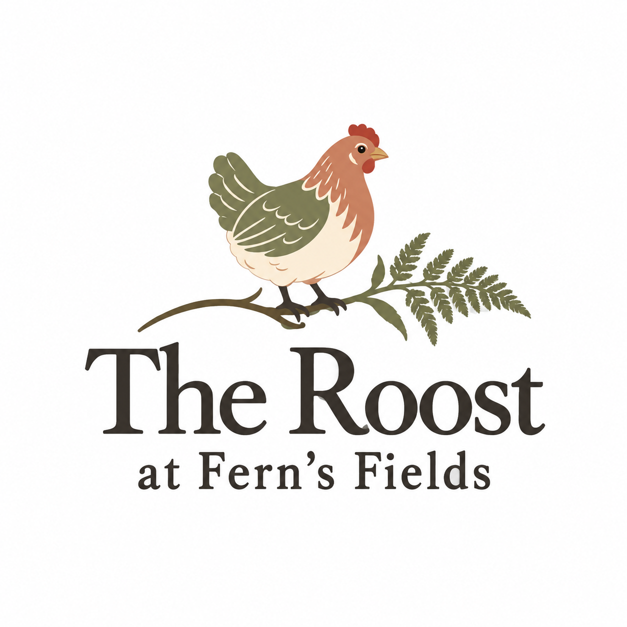The Roost at Fern’s Fields — hen logo